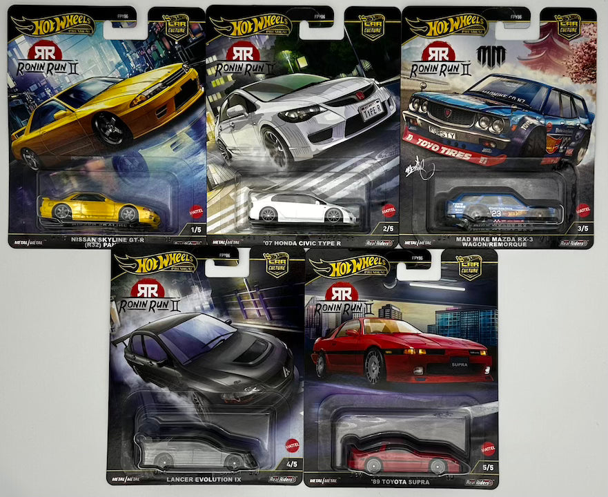 Hot Wheels 1:64 Car Culture Ronin Run II - Set of 5 (1-5 No Chase