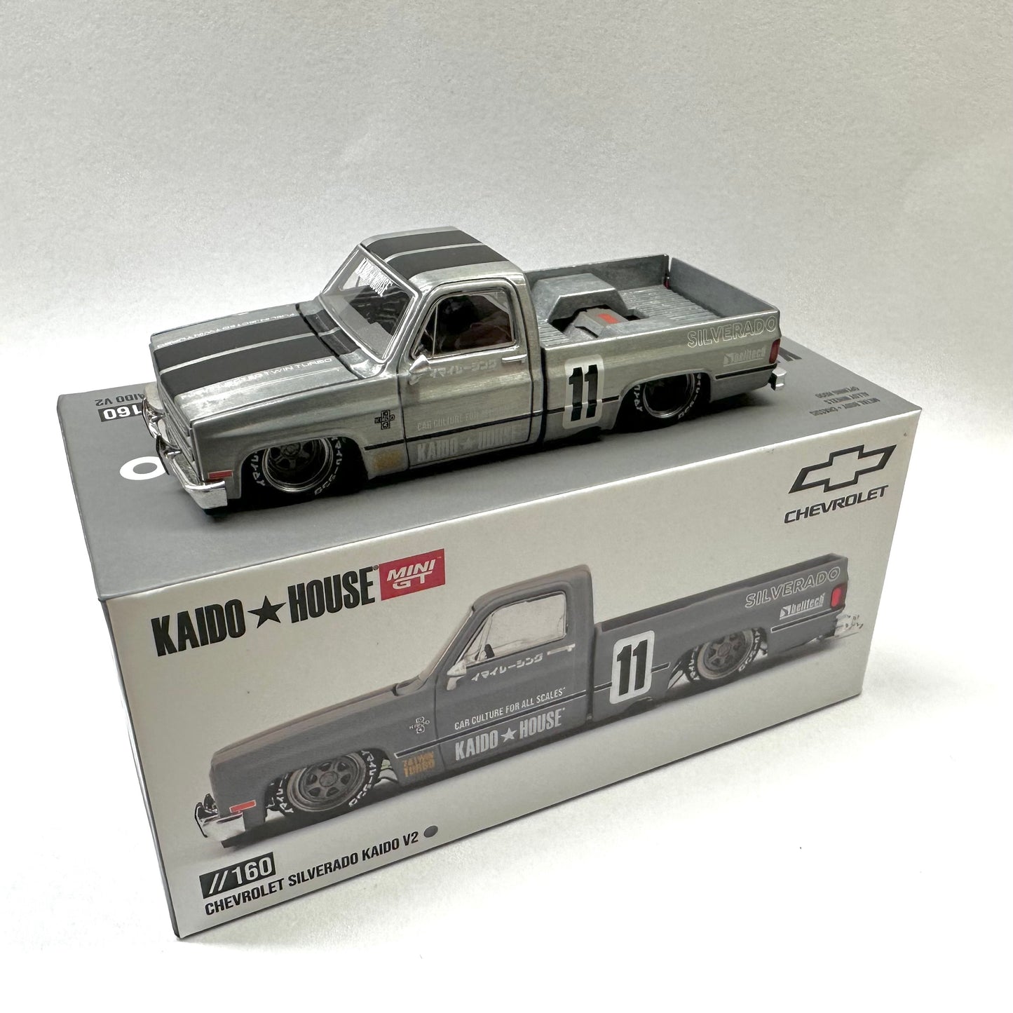 Kaido House x Mini GT 1:64 Chevrolet Silverado Kaido V2 – Grey #160