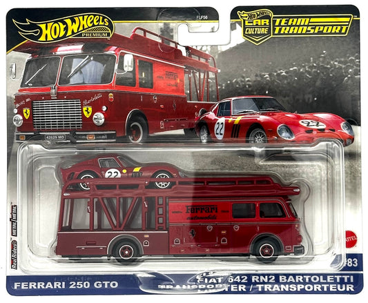 Hot Wheels 1:64 Car Culture Team Transport Ferrari 250 GTO and Fiat 642 RN2 Bartoletti Transport