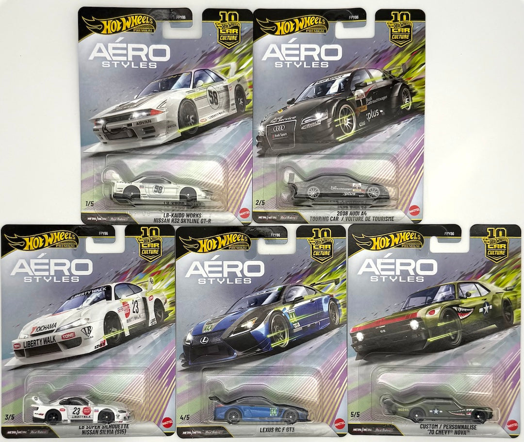 Hot Wheels 1:64 Car Culture Aéro Styles Set of 5