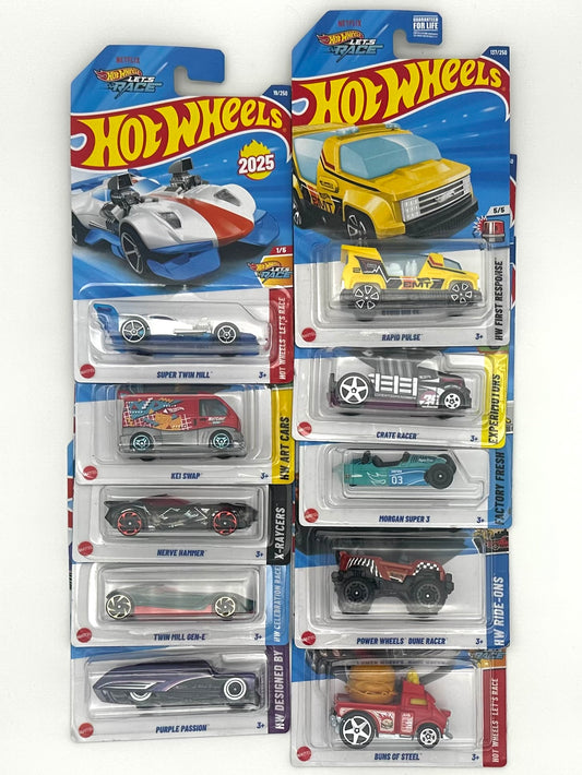 Hot Wheels 1:64 Mainline Fantasy Cars - Lot of 10