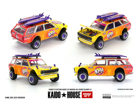 (Pre-order) Kaido House x Mini GT 1:64 Datsun KAIDO 510 Wagon 4×4 Kaido ISLANDS V1- Orange