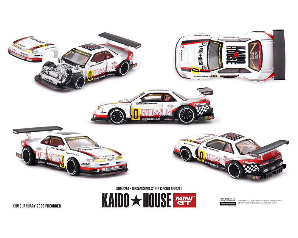 Kaido House x Mini GT 1:64 Nissan Silvia S13-R Circuit Spec V1 - KHMG251