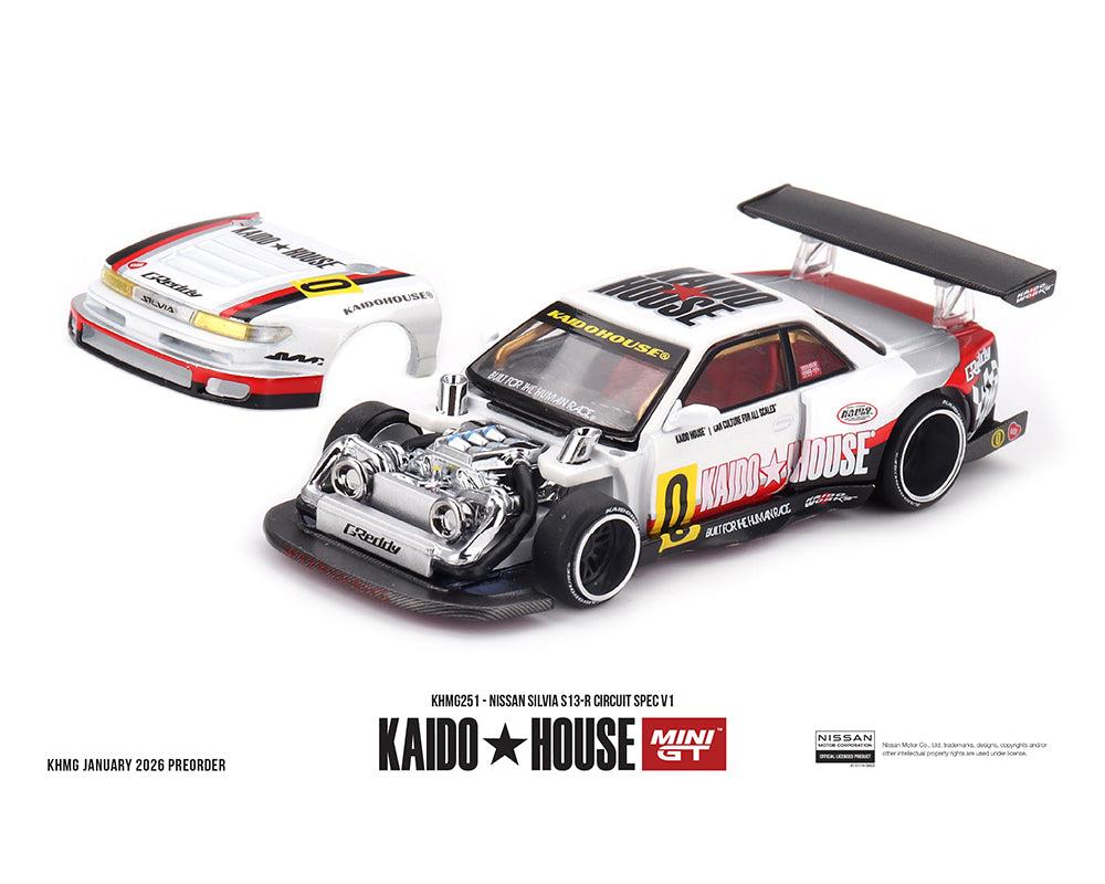 Kaido House x Mini GT 1:64 Nissan Silvia S13-R Circuit Spec V1 - KHMG251